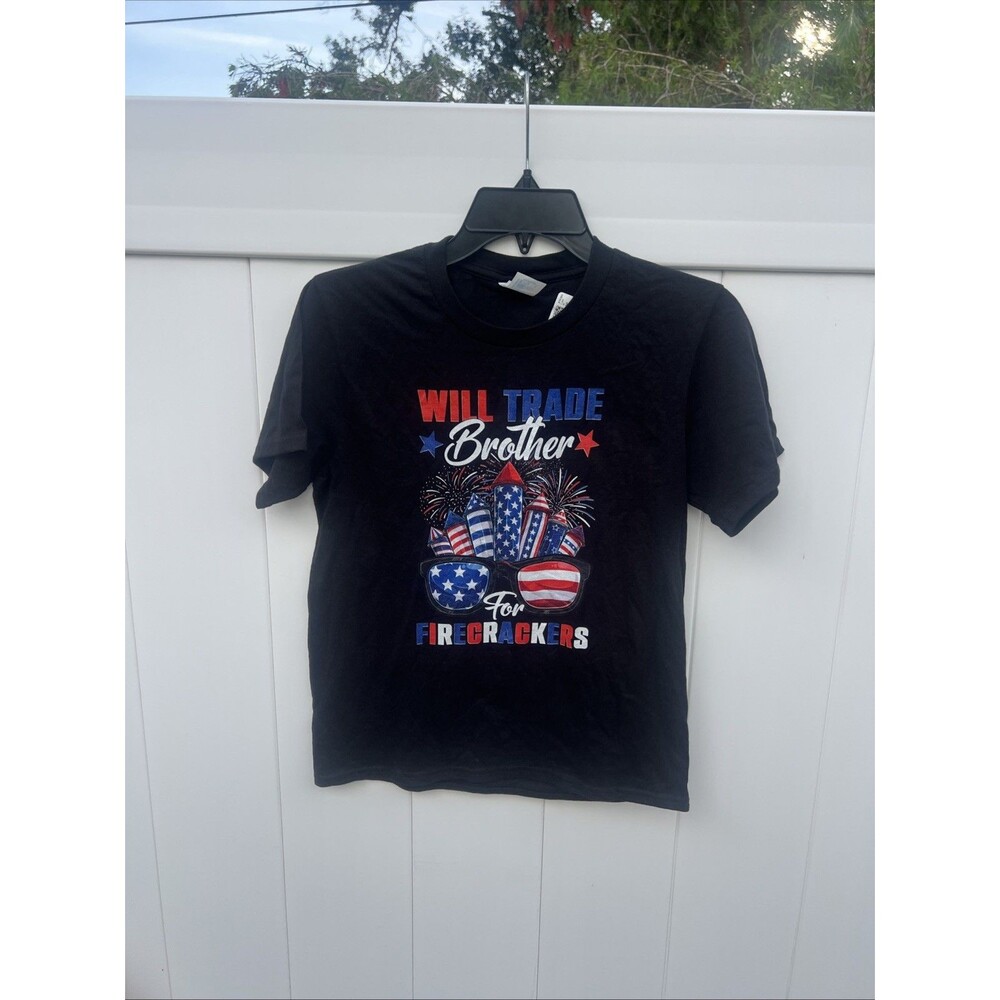 Boys Medium T Shirt July 4th Colorful Graphic Tee Fun New